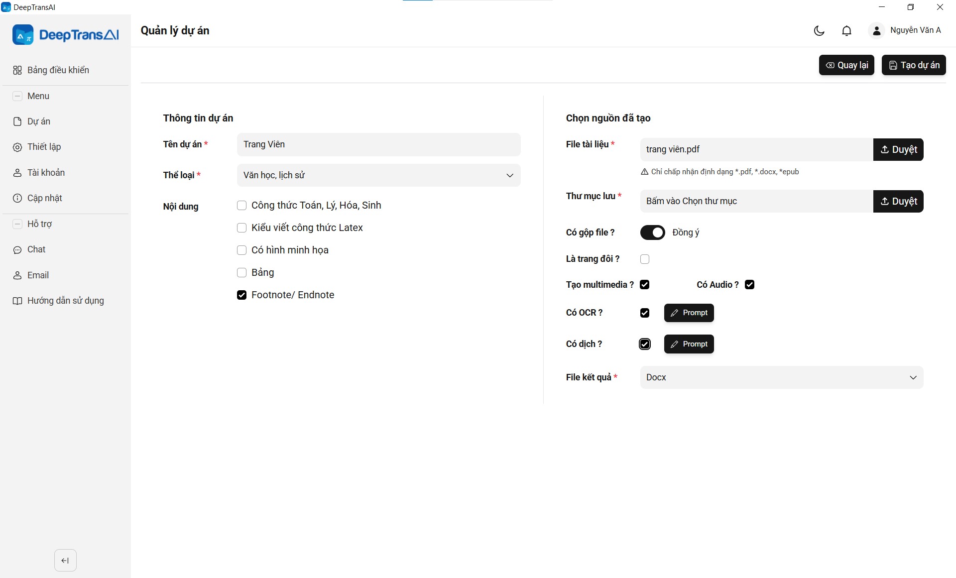 Create Project